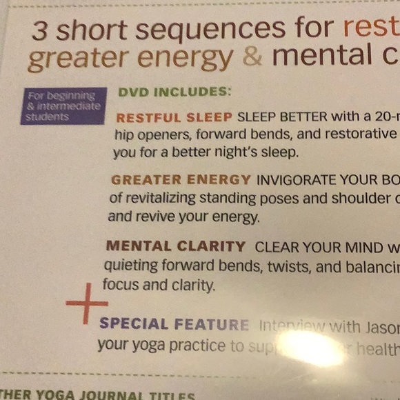 Yoga Journal DVD. Yoga for Well Being - Picture 4 of 4